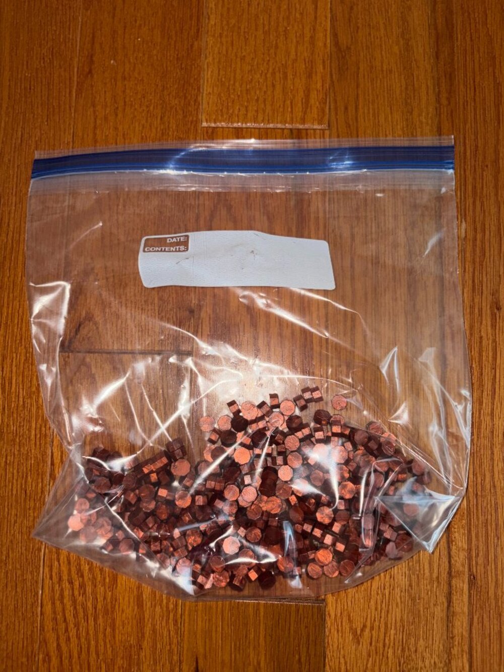 Red Gold Wax Beads